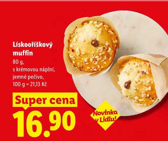 Lískooříškový muffin, 80 g  