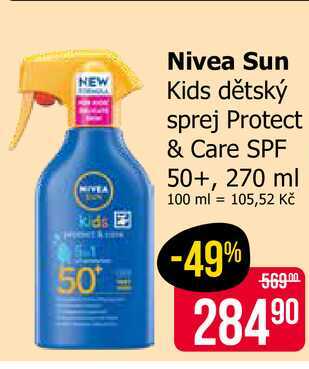 Nivea Sun Kids dětský sprej Protect & Care SPF 50+, 270 ml 