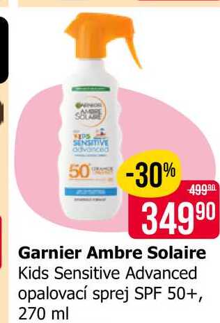 Garnier Ambre Solaire Kids Sensitive Advanced opalovací sprej SPF 50+, 270 ml 