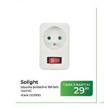 Solight zásuvka průběžná 10A bild vypínač 