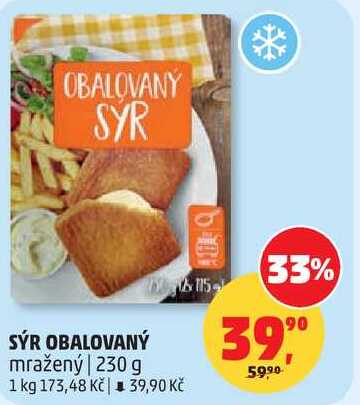 SÝR OBALOVANÝ mražený, 230 g