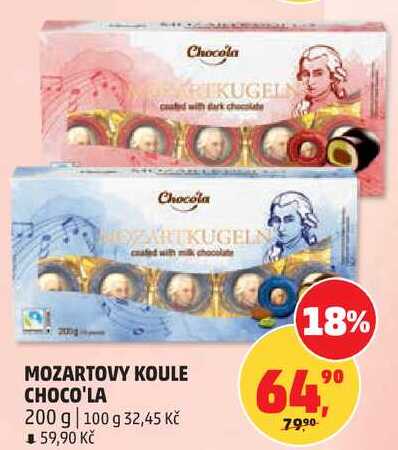 MOZARTOVY KOULE CHOCO'LA, 200 g 