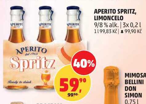 APERITO SPRITZ, LIMONCELO 9/8 % alk., 3x 0,2 l