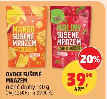 OVOCE SUŠENÉ MRAZEM různé druhy, 30 g  