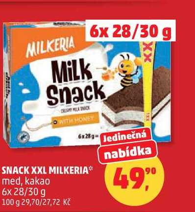 SNACK XXL MILKERIA med, kakao, 6x 28/30 g 
