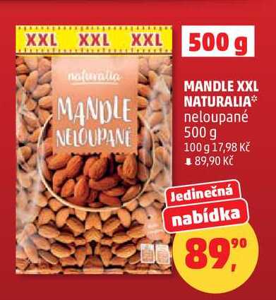 MANDLE XXL NATURALIA neloupané, 500 g 