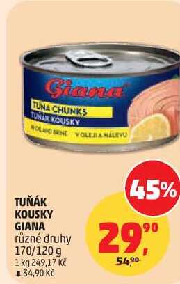 TUŇÁK KOUSKY GIANA různé druhy, 170/120 g  