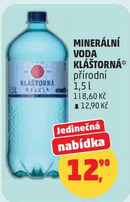 KLASTORNA MINERÁLNÍ VODA KLÁŠTORNÁ přírodní, 1,5 l 
