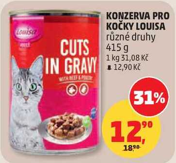 KONZERVA PRO KOČKY LOUISA různé druhy, 415 g  