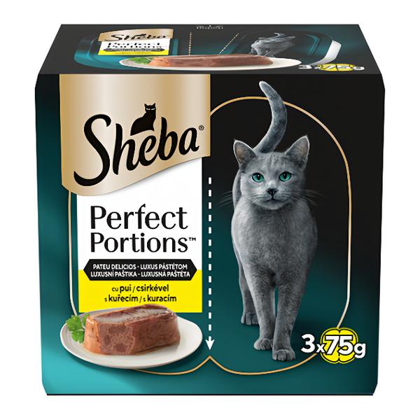 Sheba Perfect Portions vaničky s kuřecím pro dospělé kočky 3x 75 g