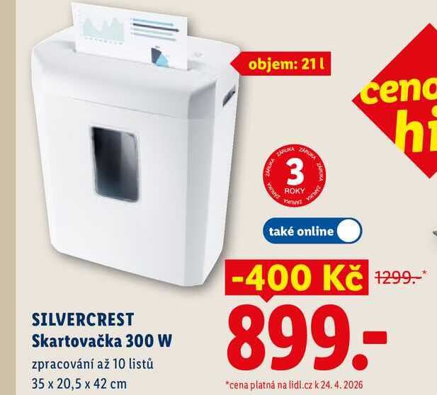 SILVERCREST Skartovačka 300 W 