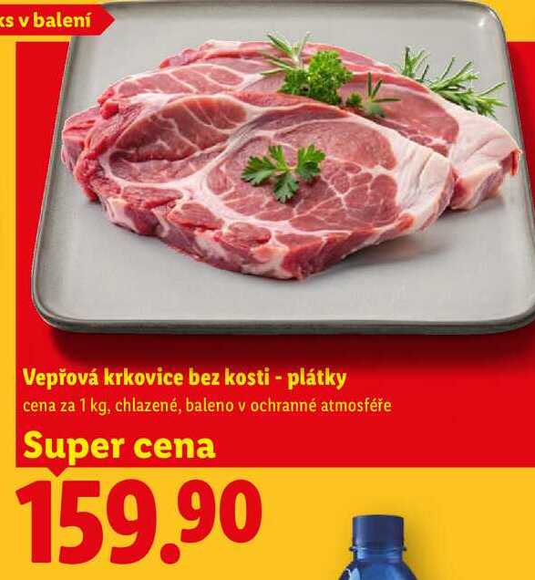 Vepřová krkovice bez kosti - plátky, cena za 1 kg
