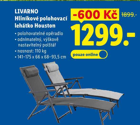 LIVARNO Hliníkové polohovací lehátko Houston 