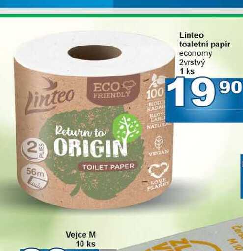 Linteo toaletní papír economy 2vrstvý 1 ks 