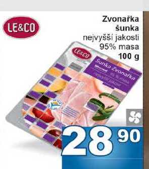 Zvonařka šunka nejvyšší jakosti 95% masa 100 g
