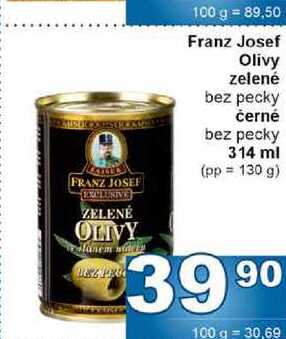 Franz Josef Olivy zelené bez pecky černé bez pecky 314 ml (pp = 130 g) 