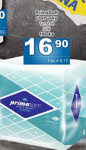 PrimaSoft ubrousky 1vrstvé bílé 100 ks 
