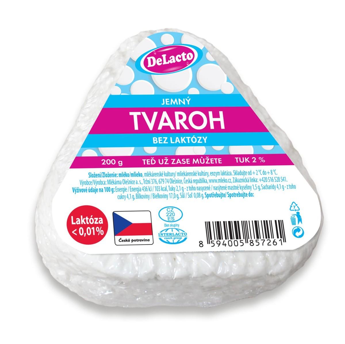 DeLacto tvaroh, 200 g