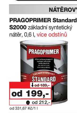 PRAGOPRIMER Standard S2000 základní syntetický nátěr, 0,6l