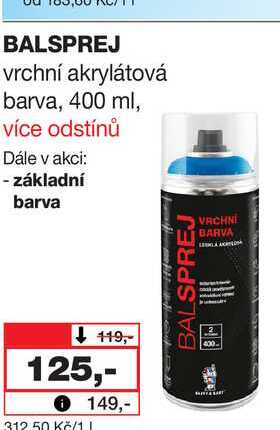 BALSPREJ vrchní akrylátová barva, 400 ml
