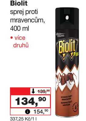 Biolit sprej proti mravencům, 400 ml 