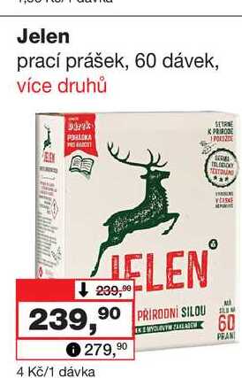 Jelen prací prášek, 60 dávek