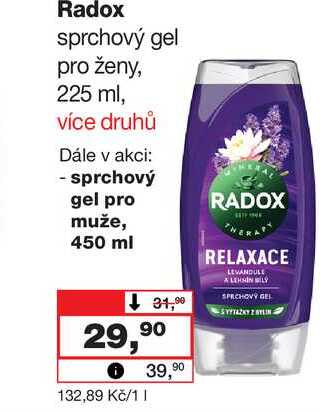 Radox sprchový gel pro ženy, 225 ml
