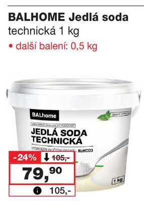 BALHOME Jedlá soda technická 1 kg