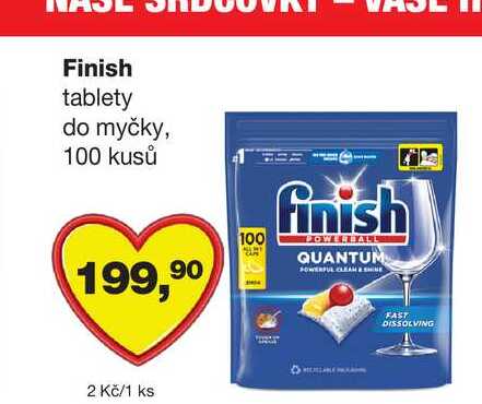 Finish tablety do myčky, 100 kusů 