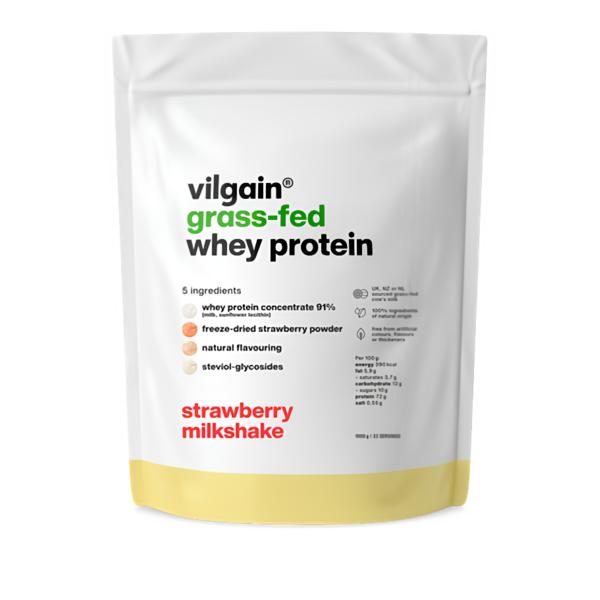 Vilgain Grass-Fed Whey Protein jahodový milkshake