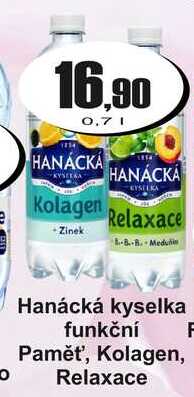 Hanácká kyselka funkční Paměť', Kolagen, Relaxace 0,7 