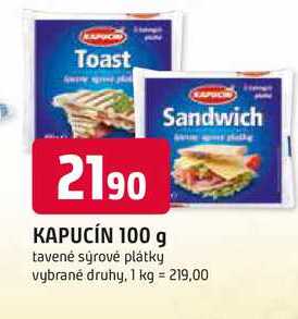 KAPUCÍN 100 g tavené sýrové plátky 