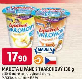 MADETA LIPÁNEK TVAROHOVÝ 130 g 