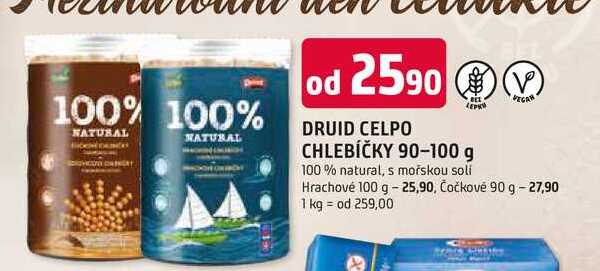DRUID CELPO CHLEBÍČKY 90-100 g 100% natural, s mořskou solí