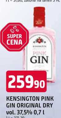 KENSINGTON PINK GIN ORIGINAL DRY vol. 37,5% 0,7l