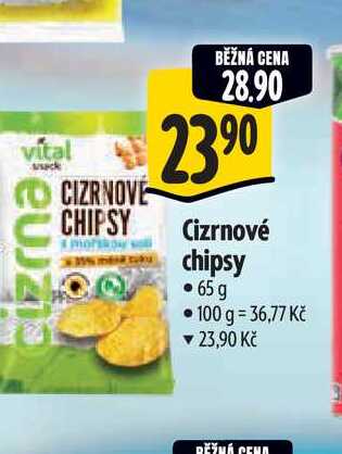   Cizrnové chipsy   65 g  