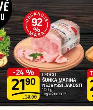 ŠUNKA MARINA NEJVYŠŠÍ JAKOSTI 100 g 