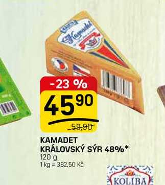 KAMADET KRÁLOVSKÝ SÝR 48%* 120 g 