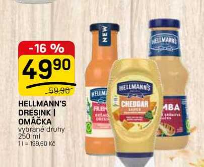 HELLMANN'S DRESINK | OMÁČKA vybrané druhy 250 ml 