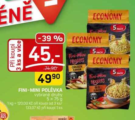 FINI-MINI POLÉVKA vybrané druhy 5 x 75 g