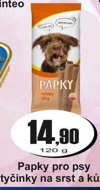 Papky pro psy tyčinky na srst a kůži 120 g