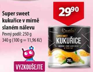 Super sweet kukuřice v mírně slaném nálevu, 340 g