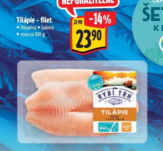 Tilápie - filet 100 g