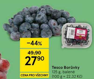 Tesco Borůvky, 125 g, balené 