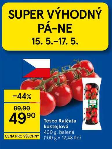 Tesco Rajčata koktejlová, 400 g, balená 