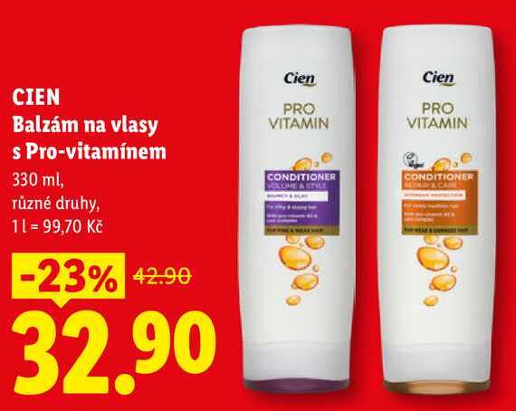 CIEN Balzám na vlasy s Pro-vitamínem, 330 ml