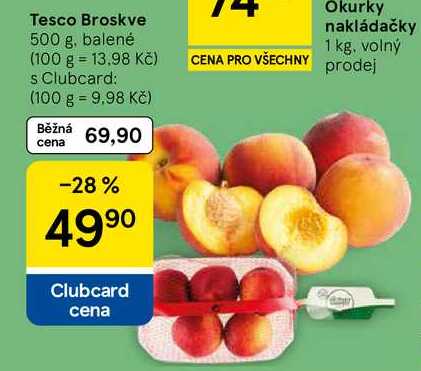 Tesco Broskve, 500 g, balené 