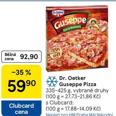 Dr. Oetker Guseppe Pizza, 335-425 g, vybrané druhy 