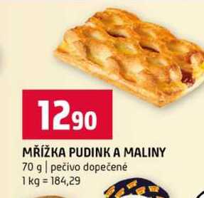 MŘÍŽKA PUDINK A MALINY 70 g pečivo dopečené 