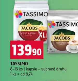 TASSIMO 8-16 ks kapsle vybrané druhy 